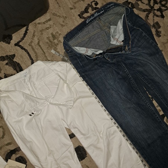 BUNDLE SALE of 5! Sz4-Crop White Jeans-NWT IVORY Skirt - Eddie Bauer Blue - Picture 6 of 6